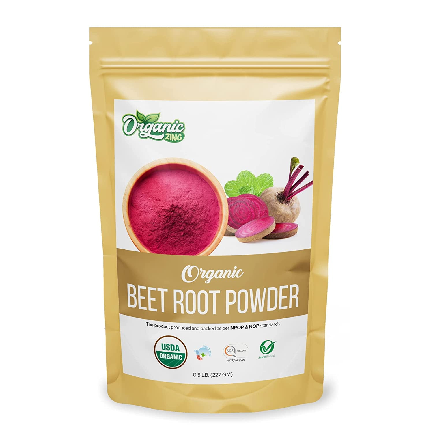 Organic Zing Beetroot Powder USDA Organic Certified / Vegan 8 oz