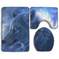 thumbnail image 1 of GOHAO Ice Wolf 3 Piece Bathroom Rugs Set Bath Rug Contour Mat and Toilet Lid Cover, 1 of 2