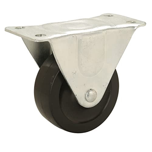 Global Industrial Light Duty Rigid Plate Caster 4" Rubber Wheel