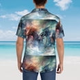 thumbnail image 4 of Balery Ink Style Wave Dragon Camisas hawaianas de manga corta para hombre, camisas playeras de corte holgado, camisas de vacaciones con botones,Medium, 4 of 7