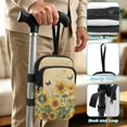 thumbnail image 5 of COEQINE Forearm Crutch Bag Cane Accesories Retro Sunflower Butterfly Elbow Crutch Storage Organizer, 2 Zippered Pockets, Lightweight, Hands-Free, for Adults & Seniors, 5 of 7