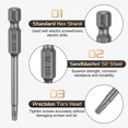 thumbnail image 5 of Uxcell 5pcs T15 Torx Head Screwdriver Bit 1/4" Hex Shank 2.6" (65mm) Long Magnetic No Hole Tip 6 Point Star Screw Driver, 5 of 7