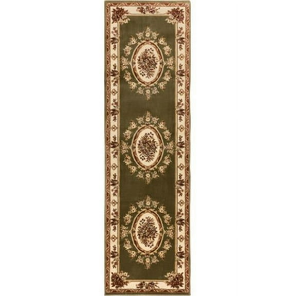 2 ft. 7 in. x 12 ft. Timeless Le Petit Palais Traditional Runner Area Rug - Green