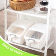 thumbnail image 5 of 6 Packs Rice Storage Container with Wheels 22 lb Airtight Flour Storage Container with Scoop Pet Food Storage Container Dog Cat Bird Food Bin Rice Container for Dry Food Sugar Baking Supplies, 5 of 7