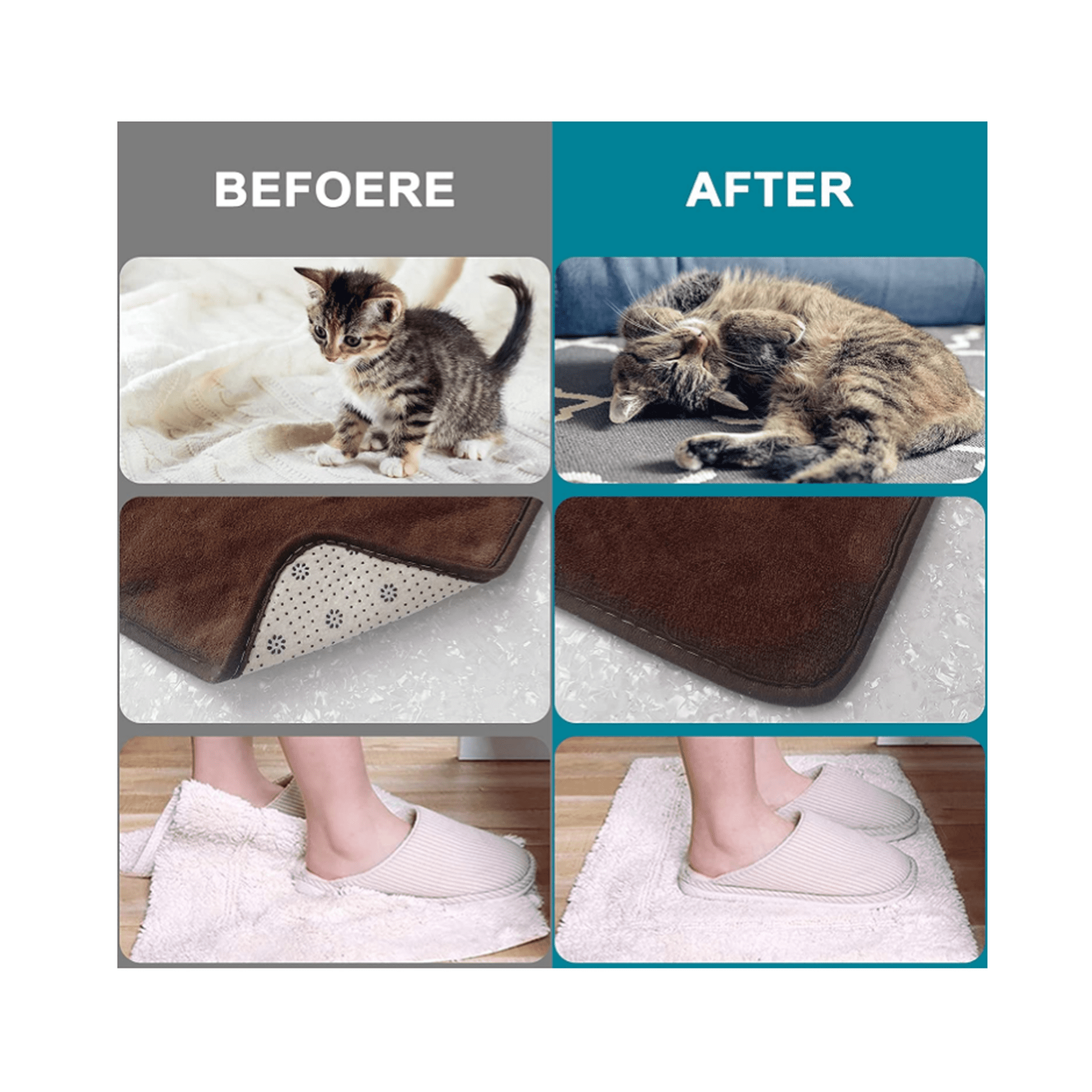 12 Pièces Tapis Antidérapant Premium - Adhésifs Réutilisables Lavables Pour Tapis, Parquets Et Carpettes, Fixation Ultra Forte