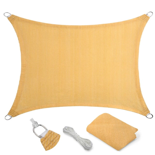 Eden's Decor Rectangular 6' X 20' Wheat Sun Shade Sail UV-Blocking Outdoor Shade for Patio Backyard Pergola