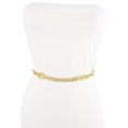 thumbnail image 3 of New Women Gold Metal Thick Chain Chunky Links Bling Fashion Belt Size M L XL, 3 of 12
