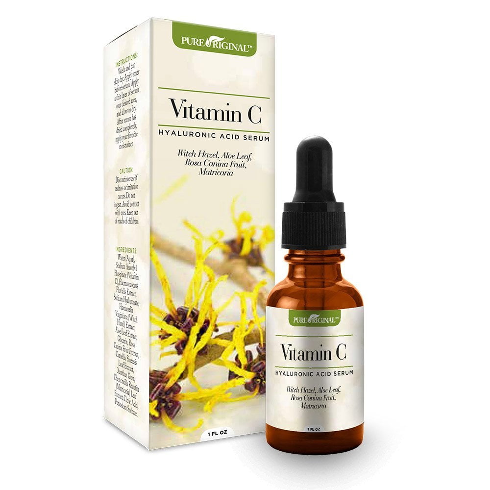 Pure Original Vitamin C Serum for Face, Organic Anti-Aging Topical Facial Serum, Lighten Sun Spots, Anti-Wrinkle Solution 1 fl oz