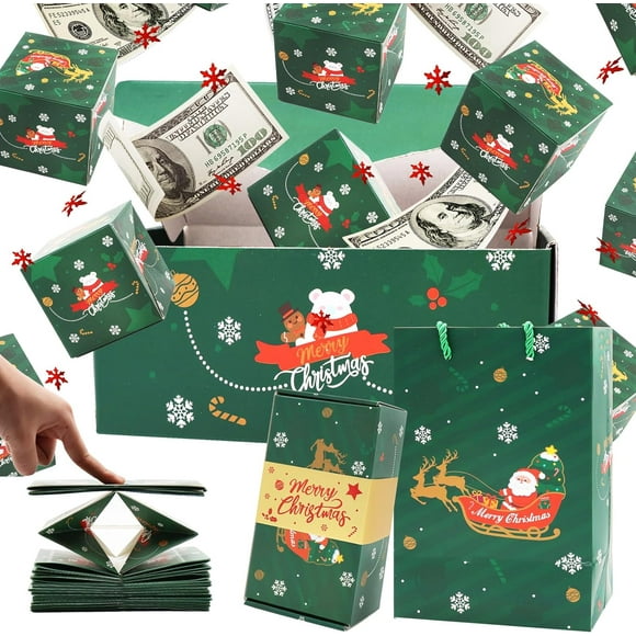 Boîte Cadeau Surprise Explosion - Boîte Cadeau Surprise pour Célébrations de Noël, Boîte Cadeau Explosion Pop-Up, Boîtes Pop-Up Explosion pour Cadeaux de Noël