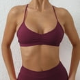 thumbnail image 2 of WMNTST Women's Ruched Sports Bras Spaghetti Straps Wireless Yoga Bra Soft Supportive Lift Outdoor Running Fitness Bras, 2 of 8