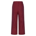 thumbnail image 5 of TFEOQRY Capris Pants for Women Fashionable and Comfortable Checkered Printed Cropped Pants Medium Waist Trousers Burgundy, 5 of 6