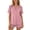 Pink, variant on Bosfbaoi Two Piece Pajama Sets for Women Lapel Neck Short Sleeve Button Down Top and Drawstring Elastic Waist Shorts Pajama Set Loungewear Womens Summer Outfits