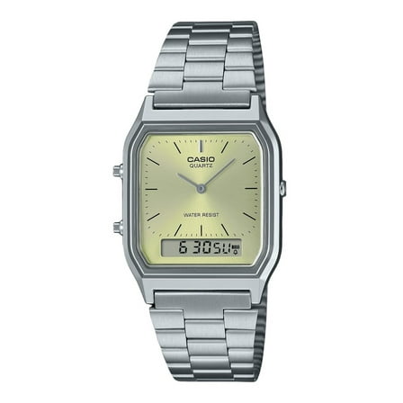Casio Vintage Analog Digital Light Champagne Dial Quartz AQ-230A-9AMQY Unisex Watch