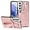 Rose gold for Samsung Galaxy S22 Plus, variant on Design for Samsung Galaxy S22 Plus 5G Phone Case with Screen Protector Adjustable Wrist Strap Kickstand Credit Card Slot Slim Shockproof Hybrid Rugged Protective Cover for Women 6.6" Rose gold