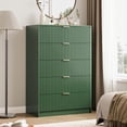 thumbnail image 6 of FURNIWAY 5 Drawer Dresser for Bedroom, Tall Dresser Chest of Drawers with Gold Handles,Wood Storage Dresser with Deep Drawers for Bedroom, Living Rooms, Offices, and Entryways, Green, 6 of 8