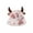 Pink, variant on Women's Cow Print Bucket Hat with Horns and Ears, Plush Fisherman Cap, Winter Hat