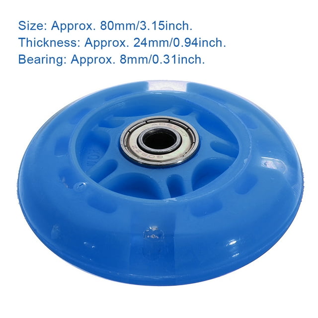 mmirethe Metal Children Scooter Wheel Portable 80mm Replacing Repairing Rollerskate Inline Skate Colorful Wheels Part Component Blue