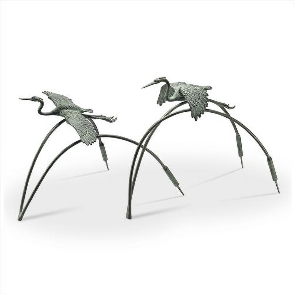 SPI Home 34885 Cranes & Reeds Garden Pair Sculptures - 18 x 24 x 10.50 in.