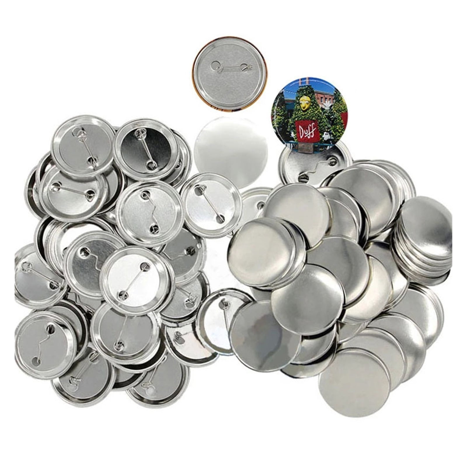 Clear Plastic Craft Button with Pin KeyChain Blank Badge Pin Button Maker Parts for Button Maker Machine for DIY Crafts ,Easy Pressing