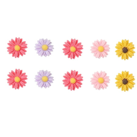 

10 Pcs 2.2cm Fridge Stickers Cartoon Daisy Shaped Magnets Pottery Refrigerator Magnetic Sticker for Home Decor (Mixed Pattern)