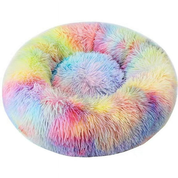 Plush Round Cat Kennel For Kitten And Dog, Winter Warm Pad Bed Nest Pet Indoor Supplies