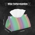 thumbnail image 6 of Lsque Rainbow Peacock Feathers Printed Long Tissue Box Cover Holder, Facial Paper Organizer Dispenser,Triangle with Bottom Belt, PVC Leather Decorative Organizer, 6 of 9