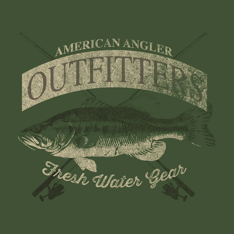 Bear Run Clothing Co. Men's American Angler Outfitters Bass Fishing Shirt, Size: Medium, Green