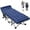Blue, variant on MOPHOTO 75" Adult Camping Cot Folding Cot, Portable Heavy Duty Sleeping Bed with Pad, Outdoor Patio Folding Lounge Chair