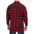 thumbnail image 6 of SHCKE Slim Fit Plaid Shirts Western Shirts Casual Button Down Long Sleeve Shirts Mens Long Sleeve Button-Down Plaid Shirts with Long Hem and Pocket Red 5XL/US 2XL size, 6 of 6