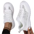 thumbnail image 3 of Sewkxo Women'sLace Sneaker Low Top Casual Walking Shoes Classic Comfort Flat Fashion Sneakers,White 43, 3 of 5