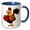 Blue/White, variant on 3drose, Cute Funny Rooster Chicken Bowling Cartoon, 11oz Two-tone Blue Mug