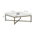 thumbnail image 3 of Studio Designs Home Camber Modern Large Cocktail Tufted Square Ottoman with Metal Frame and Blended Leather - Bronze,, 3 of 6