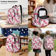 thumbnail image 3 of Xoenoiee Tropical Hibiscus Plumeria Flower Print Backpack for Girls Kids Backpack with Lunch Box and Zippered Pencil Case 3Pcs Set 17" Bookbag with Front Pocket Lightweight Elementary School Bag, 3 of 6