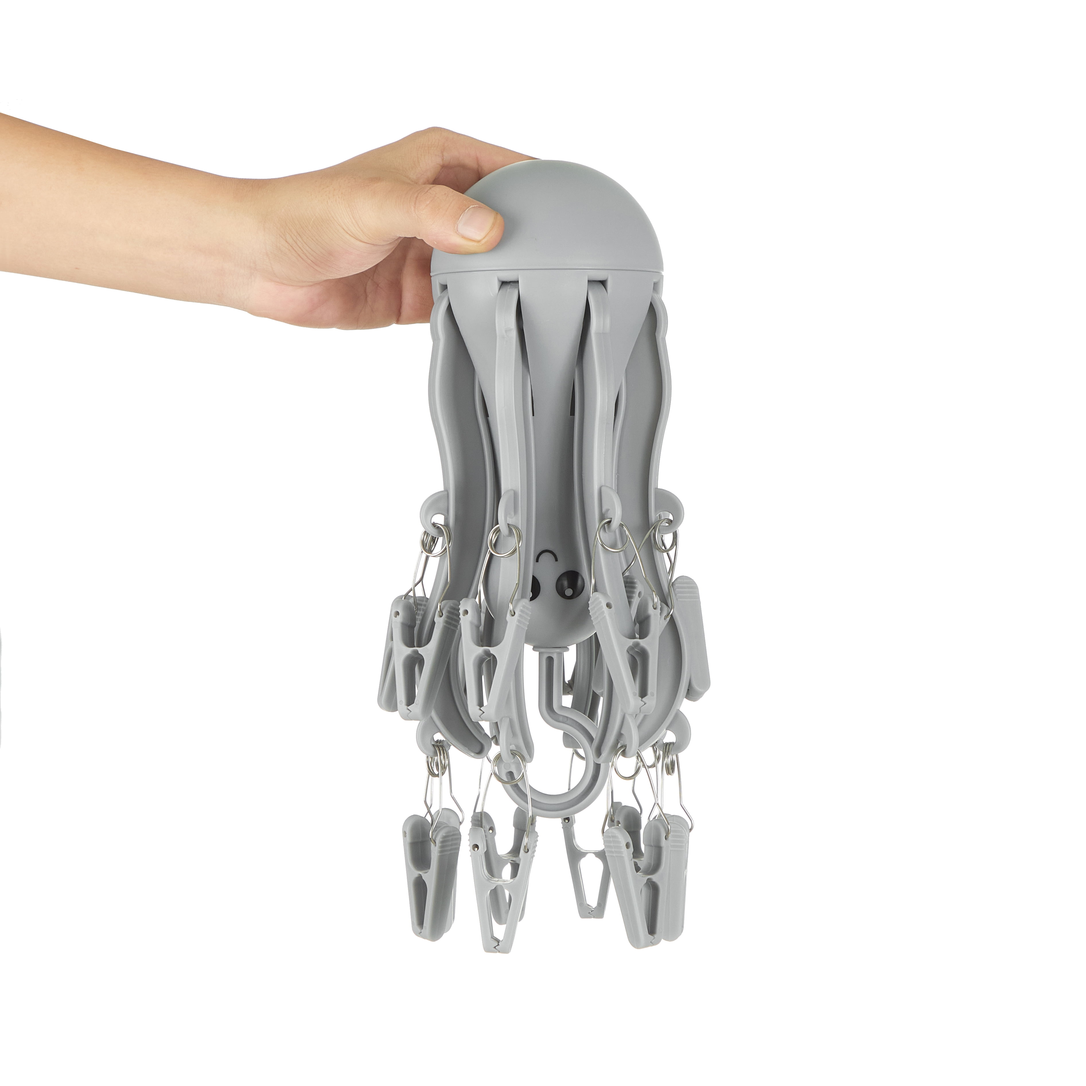 (2 pack) Sunny Days Grey Octopus Foldable Drying Hanger, 16 Pegs