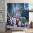 thumbnail image 7 of Christmas Fabric Shower Curtain with Art Santa Claus Bear Printed for Bathroom,Blue Moon Christmas Tree Wide Toilet Curtains, 7 of 7