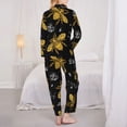 thumbnail image 5 of Kll Hohey Bee Golden Embroidery Print Women'S Long Sleeve Pajamas With Pants Sleepwear Loungewear 2 Set-Xx-Large, 5 of 9