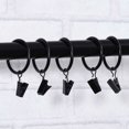 thumbnail image 2 of y 20pcs Black Curtain Rings with Clips Metal Curtain Clips Hook，4.0mm×45mm, 2 of 5
