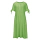 thumbnail image 5 of Vestido largo liso con cuello en V, encaje recortado y volantes para mujer - Poliéster spandex, diseño sexy y elegante, adecuado para fiestas/vacaciones, 5 of 6