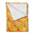 thumbnail image 2 of Floral Soft Flannel Fleece Throw Blanket, Retro Style Overview of Flower on a Spotted Grunge Background, Cozy Plush for Indoor and Outdoor Use, 60" x 80", Yellow Pale Peach, by Ambesonne, 2 of 5
