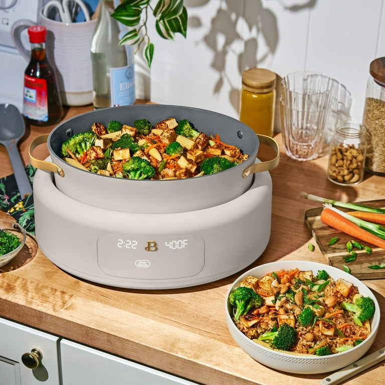 made in USA  キッチンツール 鍋 Beautiful 10 in 1, 6 Qt Electric Multi-Cooker, Porcini Taupe by