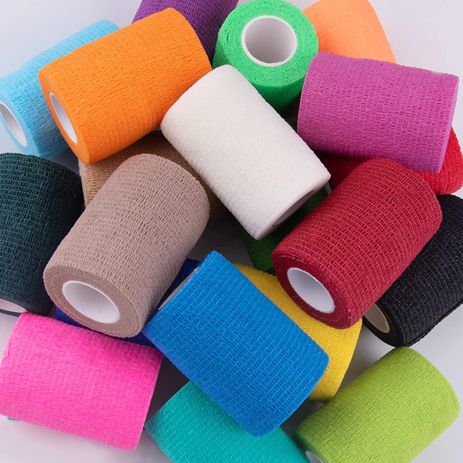 40 Rolls Self Adherent Wrap 2 Inch Self Adhesive Bandages Wrap Tape Stretch Bandage Self Stick Bandage Wraps for Wrist Ankle Swelling Sprains(20 Colors)