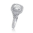 thumbnail image 2 of Luxurman Ladies Unique Cushion Cut Halo Engagement Platinum Diamond Ring (Size 6), 2 of 3