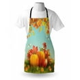 thumbnail image 4 of Harvest Apron, Fall Season Yield Thanksgiving Image Fallen Leaves Branches Pumpkins, Unisex Kitchen Bib with Adjustable Neck for Cooking Gardening, Adult Size, Orange Vermilion Green, by Ambesonne, 4 of 4