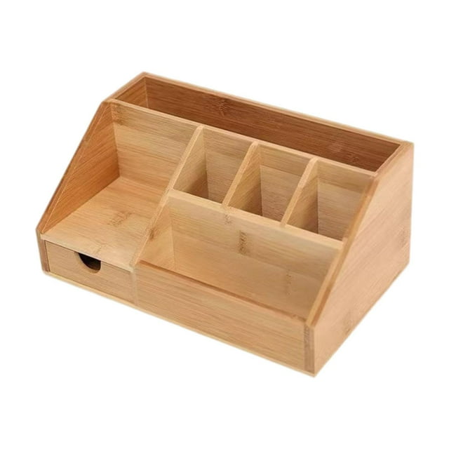 Organizador de Escritorio, Soporte para Control Remoto con Cajón, Almacenamiento Multifuncional, Portalápices para Escritorio, Dormitorio,