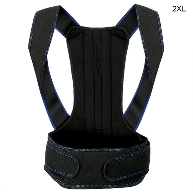 Corrector de postura unisex ajustable para la espalda y la columna vertebral, cinturón corrector de joroba, talla XL, azul