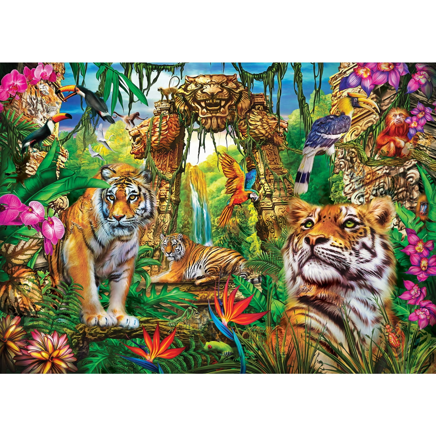 MasterPieces - 500 Piece Jigsaw Puzzle, Glows in the Dark, Hidden Images, A Watchful Eye, Fun for Adults, Family, Kids, 15" x 21"