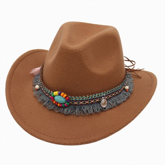 Ccpelsie Kids Cowboy Hat for Girls Boys Western Cowgirl Hat Unisex Wide Brim Fedora Hat for 2t 3t 4t 5t 6t 7t Children(Khaki,3-8 Years)