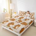 thumbnail image 4 of Homewish Funny Couple Capibara Full Size Sheets for Teen, Kawaii Cartoon Animal Bed Sheets, Blossoms Floral Sheet Sets, Luxury Bedroom Decor, 4 Pieces, 4 of 7