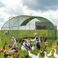 thumbnail image 4 of Trilenars Outdoor Domed Walk-in Poultry Cage, Large Metal Coop Chicken Run, Fenced-in Coop, Duck and Rabbit Habitat with Aquatic UV Protection Cover and 4 Corner Reinforcement Ribs, 4 of 8