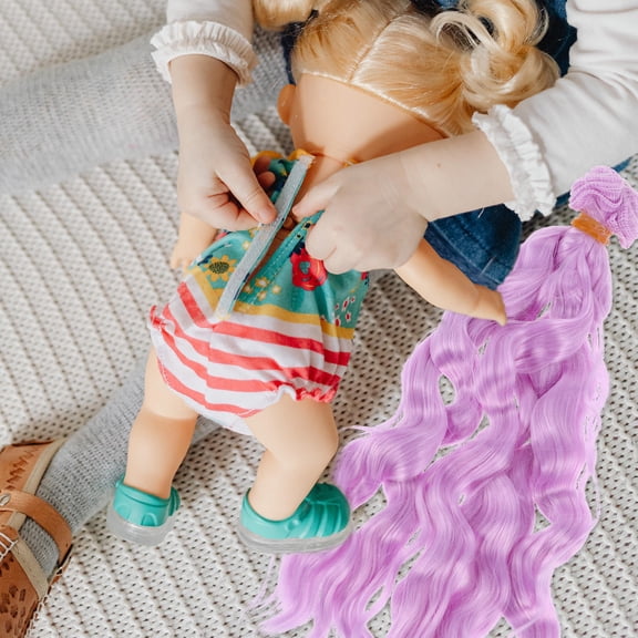 UPGRATOR Dolls Wig 1Pcs in Cute and Fashionable Style for Dolls and DIY Projects 13.4x2.4x0.4in Lavender